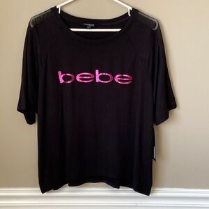 𝅺nwt Bebe Sport Black Logo Top - Size Large‎